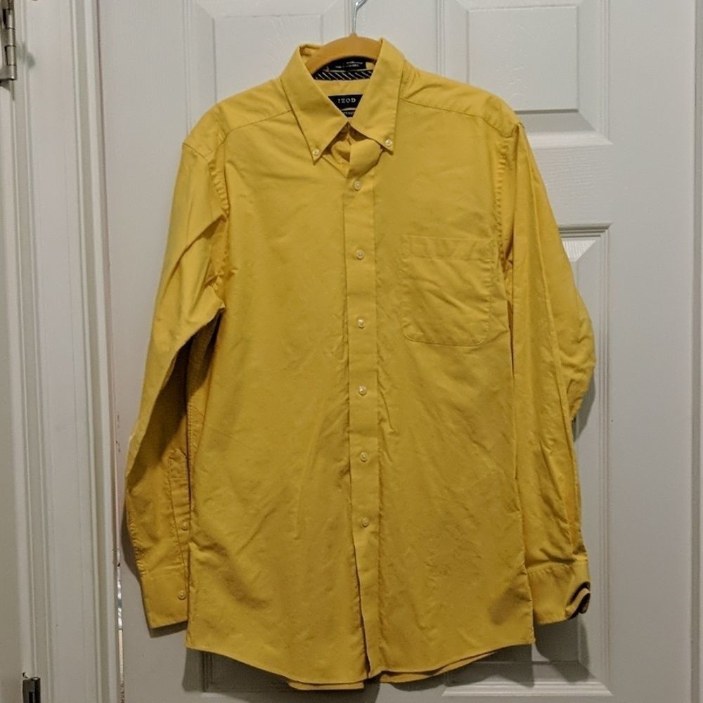 Izod yellow Varsity Oxford dress shirt Sz. M NWOT